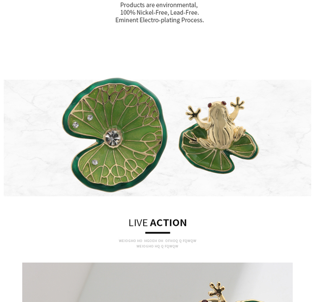 Zielone broszki z żabami i liśćmi lotosu - piękne akcesoria dla kobiet i plecaków - Wianko - 3