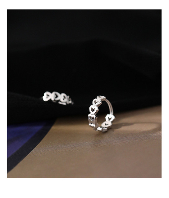 Kolczyki w kształcie serca z wytłoczeniami, wykonane z 925 srebra - trendy i stylowe dla kobiet - Wianko - 17
