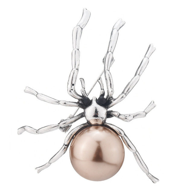 Broszka New Vintage Spider Pearl - koreańska moda, biżuteria z przypinką przedstawiającą owady na klapę stanika - prezenty dla kobiet i akcesoria dla mężczyzn - Wianko - 5