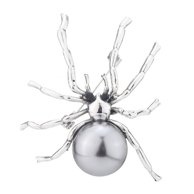 Broszka New Vintage Spider Pearl - koreańska moda, biżuteria z przypinką przedstawiającą owady na klapę stanika - prezenty dla kobiet i akcesoria dla mężczyzn - Wianko - 4