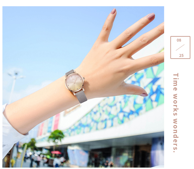 Kwarcowy zegarek damski Shengke SK Montre Femme, kolorowa skóra, 2021 #K8029 - Wianko - 12