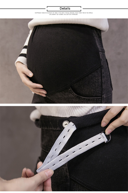 Obcisłe dżinsy ciążowe z wysokim stanem dla kobiet w ciąży - Wianko - 32