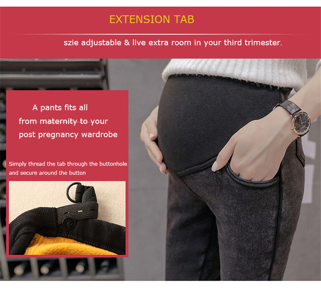 Obcisłe dżinsy ciążowe z wysokim stanem dla kobiet w ciąży - Wianko - 18