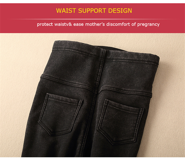 Obcisłe dżinsy ciążowe z wysokim stanem dla kobiet w ciąży - Wianko - 21