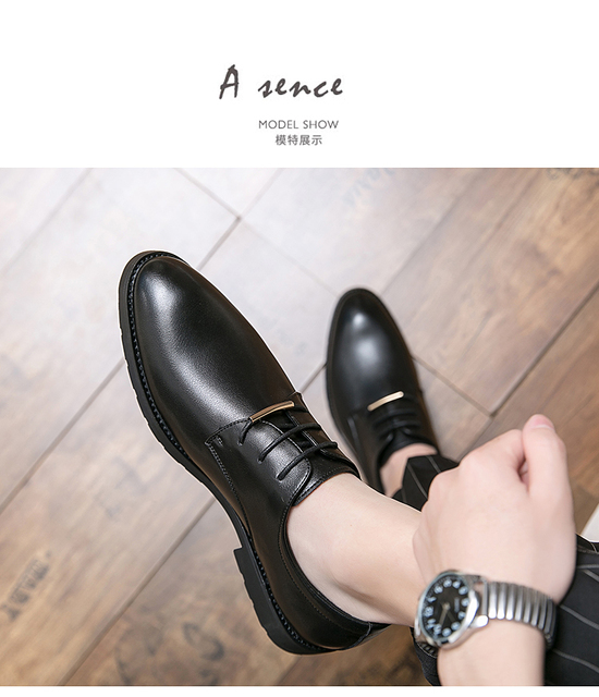 Męskie skórzane buty biznesowe na wiosnę i jesień - Wianko - 14