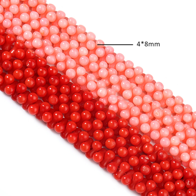 Koraliki luźne różowy/czerwony kształt kości 4x8mm - zestaw 100 sztuk do tworzenia biżuterii DIY - Wianko - 15