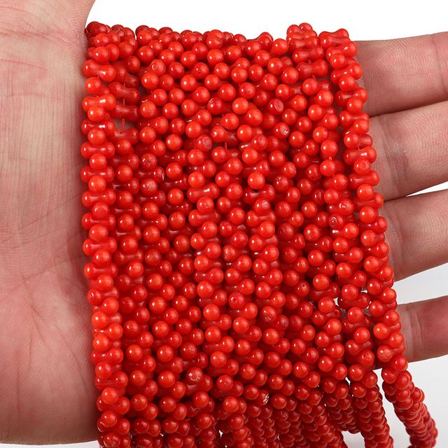 Koraliki luźne różowy/czerwony kształt kości 4x8mm - zestaw 100 sztuk do tworzenia biżuterii DIY - Wianko - 20