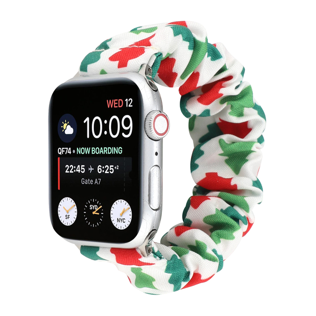 Elastyczny pasek do zegarka Apple Watch - Boże Narodzenie - 40/44mm i 38mm/42mm - Rozciągliwy Scrunchie - iWatch Correa SE6/5/4/3/2/1 - Wianko - 8