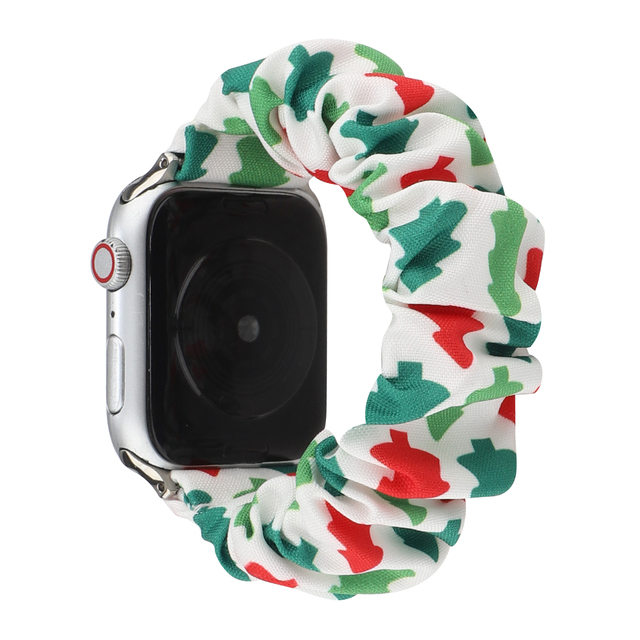 Elastyczny pasek do zegarka Apple Watch - Boże Narodzenie - 40/44mm i 38mm/42mm - Rozciągliwy Scrunchie - iWatch Correa SE6/5/4/3/2/1 - Wianko - 9