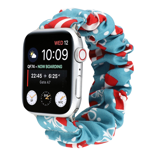 Elastyczny pasek do zegarka Apple Watch - Boże Narodzenie - 40/44mm i 38mm/42mm - Rozciągliwy Scrunchie - iWatch Correa SE6/5/4/3/2/1 - Wianko - 14