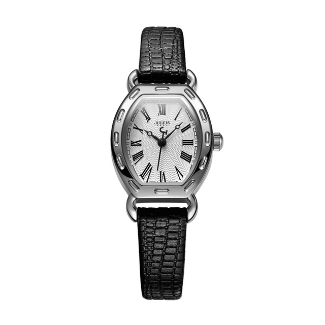 Zegarek damski JULIUS JA-544 mała tarcza, rzymskie cyfry, złoto różowe, skóra, antyczny styl - Wianko - 8