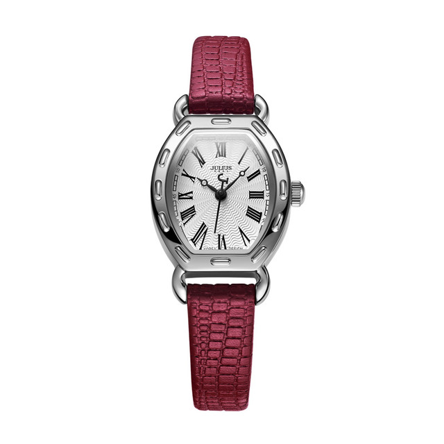 Zegarek damski JULIUS JA-544 mała tarcza, rzymskie cyfry, złoto różowe, skóra, antyczny styl - Wianko - 7