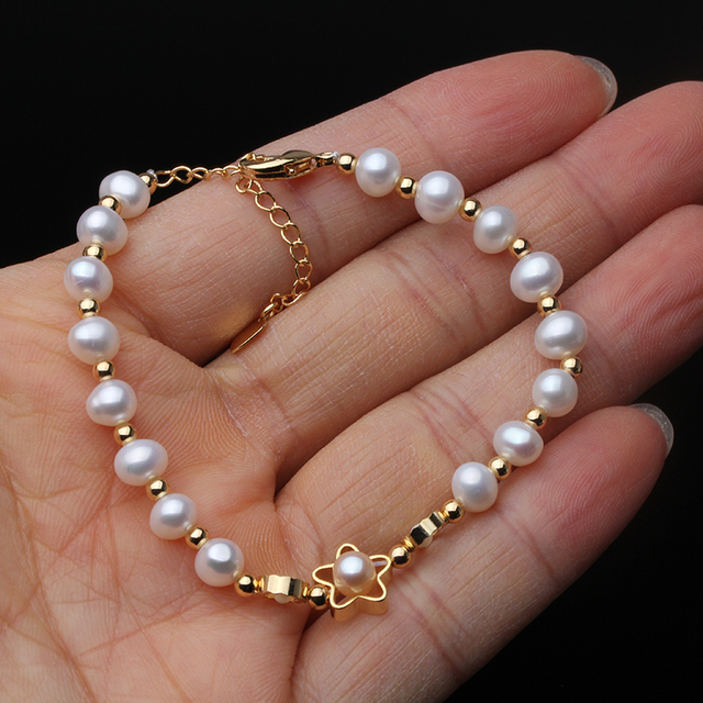 Piękna perłowa bransoletka ślubna - naturalna biżuteria, słodkowodna perła, prezent na rocznicę - Wianko - 4