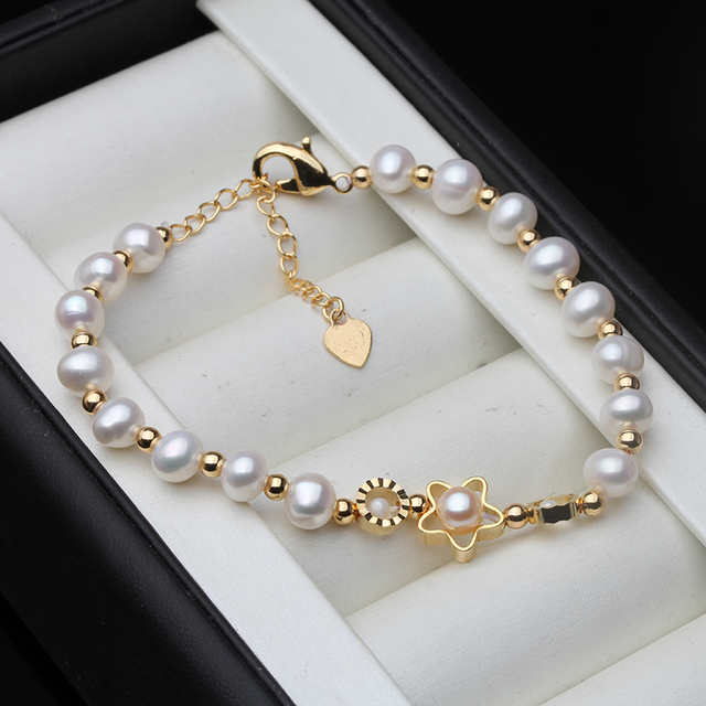 Piękna perłowa bransoletka ślubna - naturalna biżuteria, słodkowodna perła, prezent na rocznicę - Wianko - 2