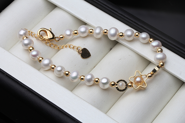 Piękna perłowa bransoletka ślubna - naturalna biżuteria, słodkowodna perła, prezent na rocznicę - Wianko - 3