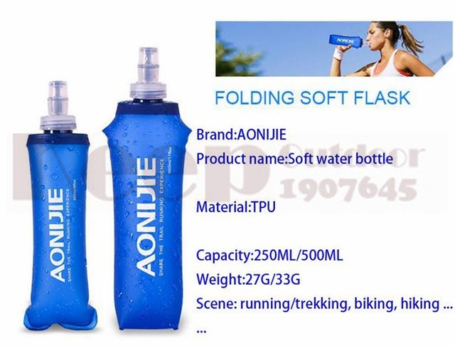 Butelka sportowa AONIJIE Running Rowing Soft Flask - składana TPU, 350/600mL z długim słomkowym pęknięciem torby wodnej - Wianko - 15