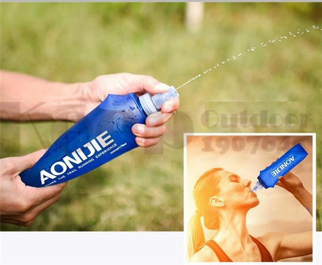 Butelka sportowa AONIJIE Running Rowing Soft Flask - składana TPU, 350/600mL z długim słomkowym pęknięciem torby wodnej - Wianko - 20