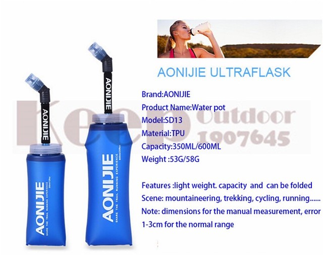 Butelka sportowa AONIJIE Running Rowing Soft Flask - składana TPU, 350/600mL z długim słomkowym pęknięciem torby wodnej - Wianko - 44