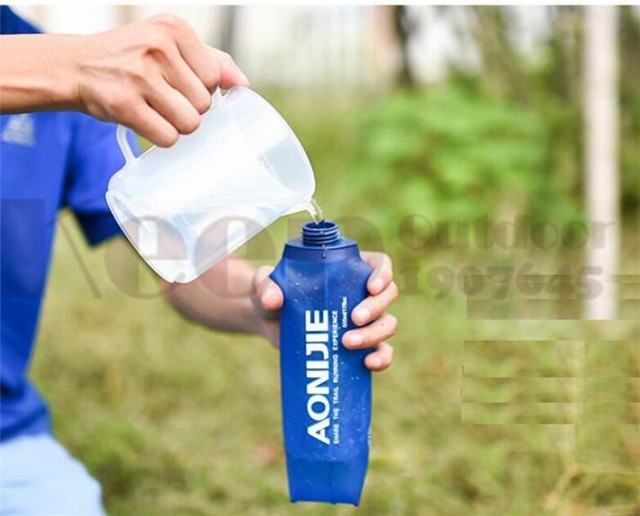 Butelka sportowa AONIJIE Running Rowing Soft Flask - składana TPU, 350/600mL z długim słomkowym pęknięciem torby wodnej - Wianko - 19