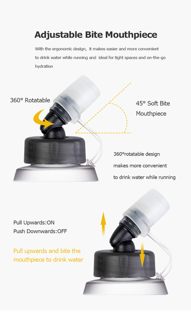 Butelka sportowa AONIJIE Running Rowing Soft Flask - składana TPU, 350/600mL z długim słomkowym pęknięciem torby wodnej - Wianko - 86