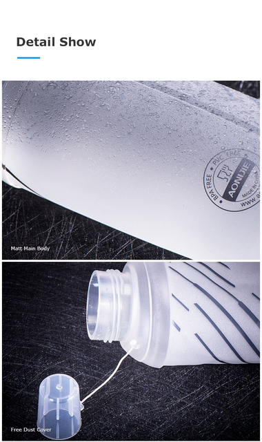 Butelka sportowa AONIJIE Running Rowing Soft Flask - składana TPU, 350/600mL z długim słomkowym pęknięciem torby wodnej - Wianko - 65