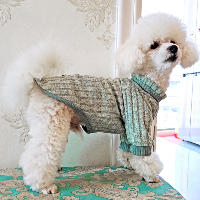Miękki zimowy sweter dla kota i psa, płaszcz z dzianiny - ubranie dla buldoga francuskiego, Chihuahua, szczeniąt - Wianko - 22