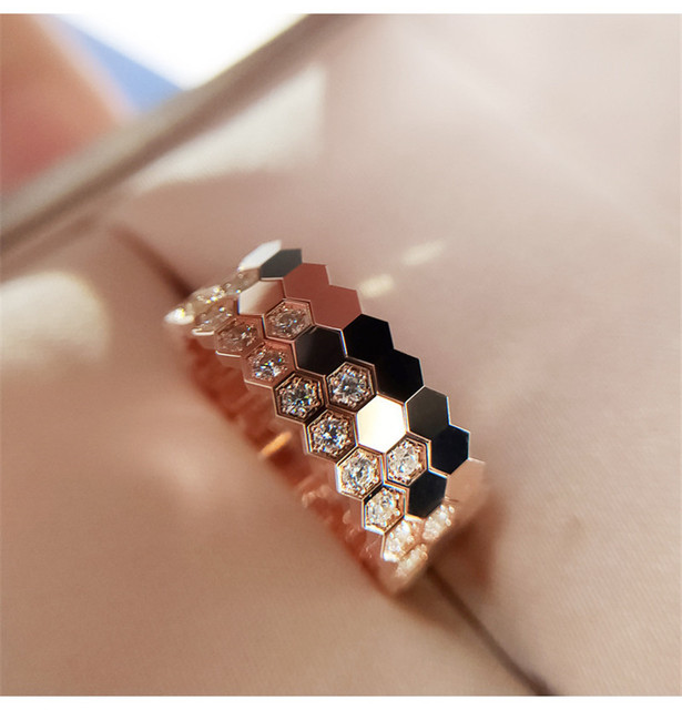 Pierścień kobiecy z różowo-złotą biżuterią 2020 New Arrival, pozłacany srebrem, idealny na zaręczyny i jako akcesorium ślubne - Wianko - 12