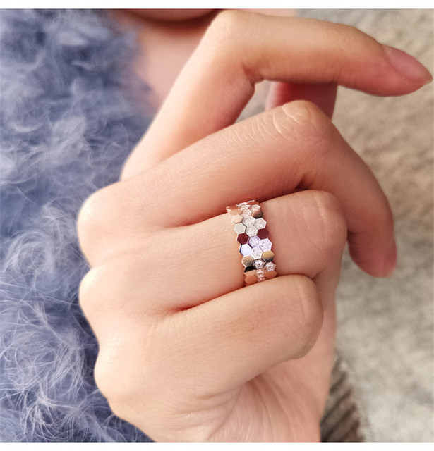 Pierścień kobiecy z różowo-złotą biżuterią 2020 New Arrival, pozłacany srebrem, idealny na zaręczyny i jako akcesorium ślubne - Wianko - 13