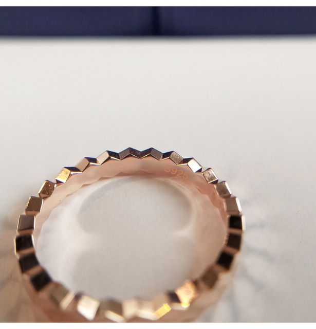 Pierścień kobiecy z różowo-złotą biżuterią 2020 New Arrival, pozłacany srebrem, idealny na zaręczyny i jako akcesorium ślubne - Wianko - 4