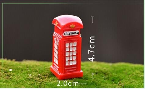 Czerwona budka telefoniczna figurka dekoracyjna do domu i ogrodu TNB011 - Wianko - 3