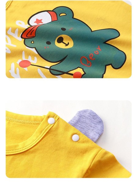 Zestaw ubrań dla noworodków chłopców: krótki rękaw t-shirt + szorty Cartoon Casual Cotton Kids - Wianko - 5