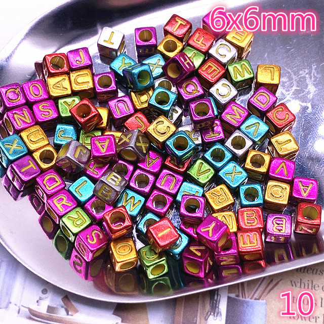 100 sztuk kolorowych koralików liter alfabetu z akrylu do tworzenia biżuterii DIY - Wianko - 12