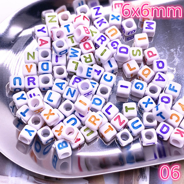100 sztuk kolorowych koralików liter alfabetu z akrylu do tworzenia biżuterii DIY - Wianko - 8