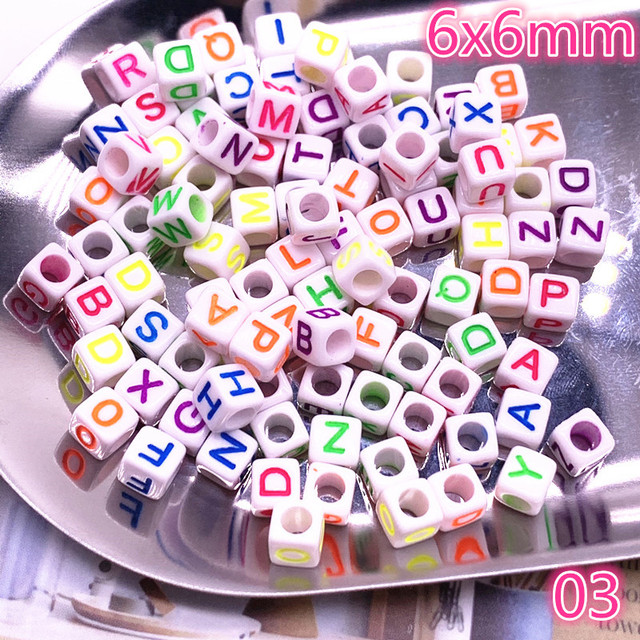 100 sztuk kolorowych koralików liter alfabetu z akrylu do tworzenia biżuterii DIY - Wianko - 5