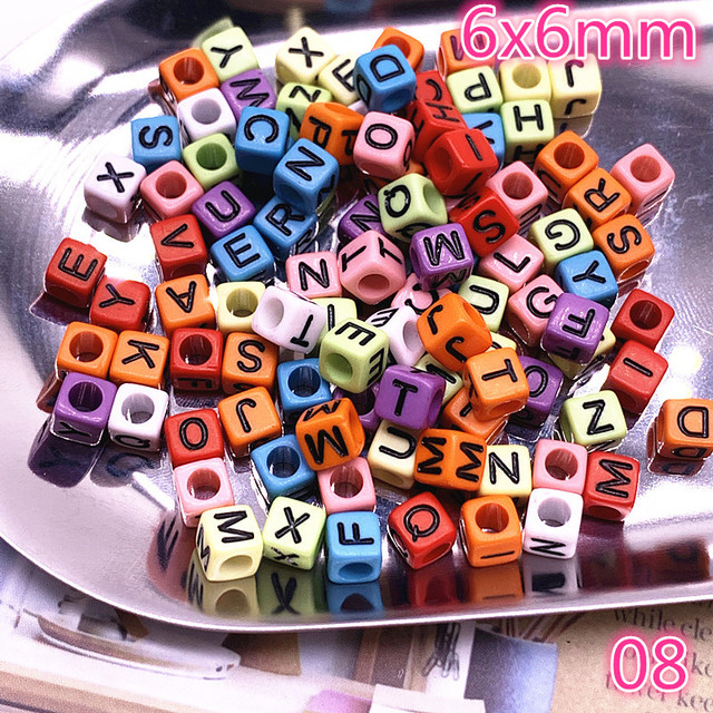 100 sztuk kolorowych koralików liter alfabetu z akrylu do tworzenia biżuterii DIY - Wianko - 10