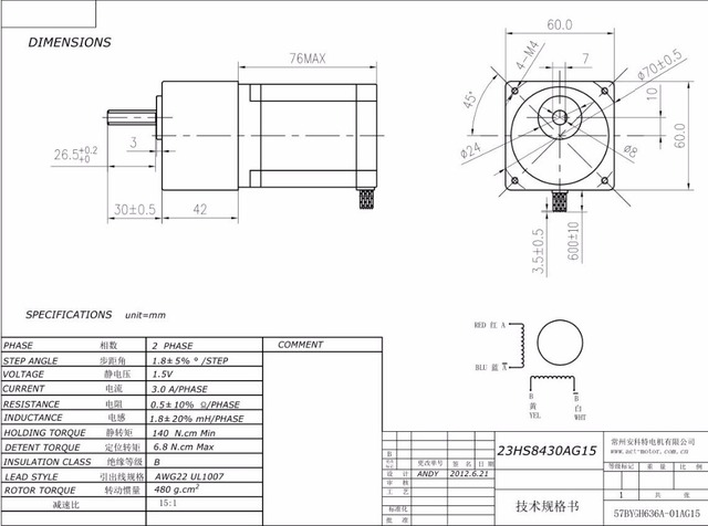 23HS8430AG15 Silnik krokowy z przekładnią 15:1 3A 21N.m CNC Router laser cięcie (3 sztuki) - Wianko - 8