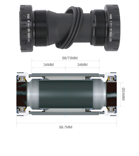 Korba rowerowa 104mm BCD 170mm Mtb 32/34/36/38T z dolnym wspornikiem korby - Wianko - 3