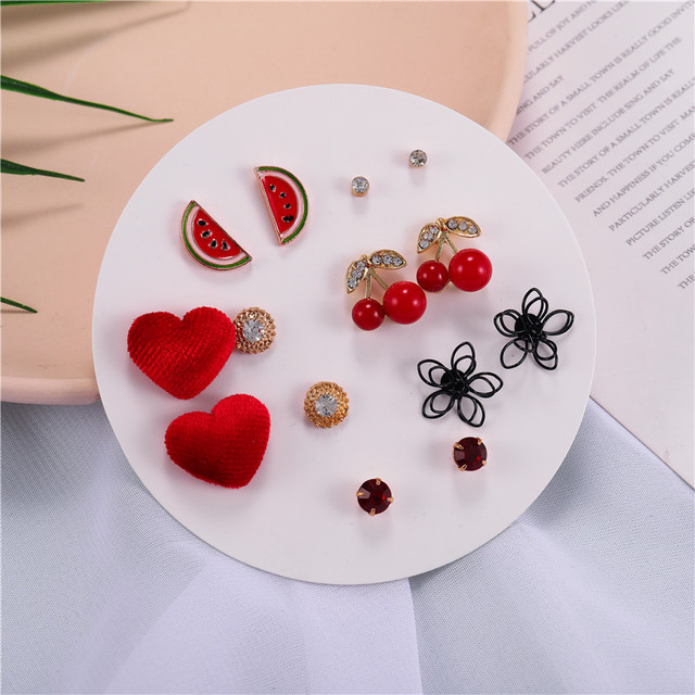 Kolczyki motylki, kotki i serduszka - słodki mix biżuterii dla kobiet - Wianko - 17