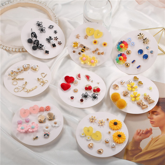 Kolczyki motylki, kotki i serduszka - słodki mix biżuterii dla kobiet - Wianko - 2
