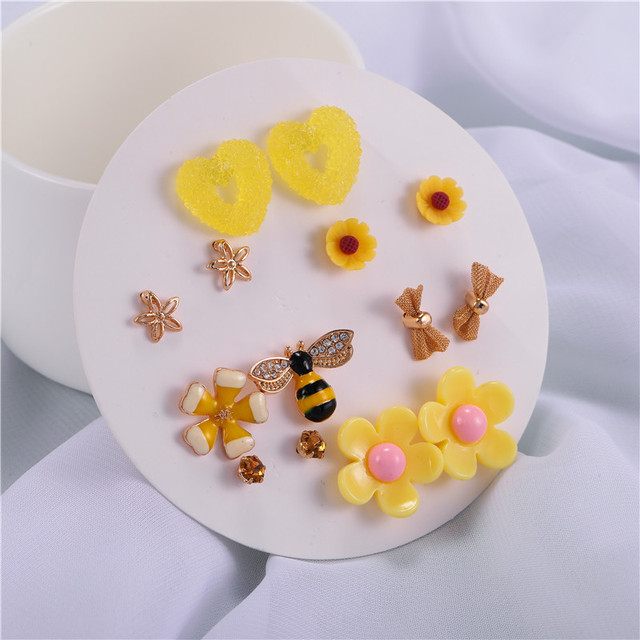 Kolczyki motylki, kotki i serduszka - słodki mix biżuterii dla kobiet - Wianko - 13