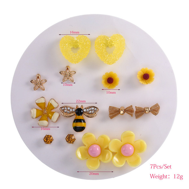 Kolczyki motylki, kotki i serduszka - słodki mix biżuterii dla kobiet - Wianko - 14