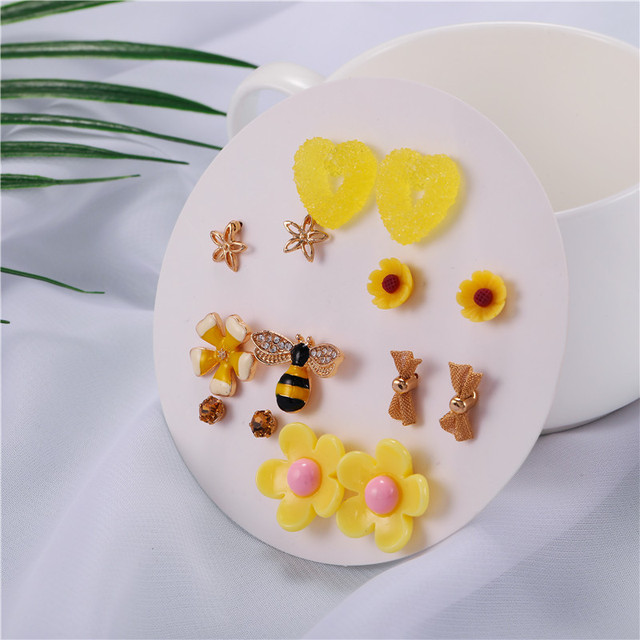 Kolczyki motylki, kotki i serduszka - słodki mix biżuterii dla kobiet - Wianko - 12