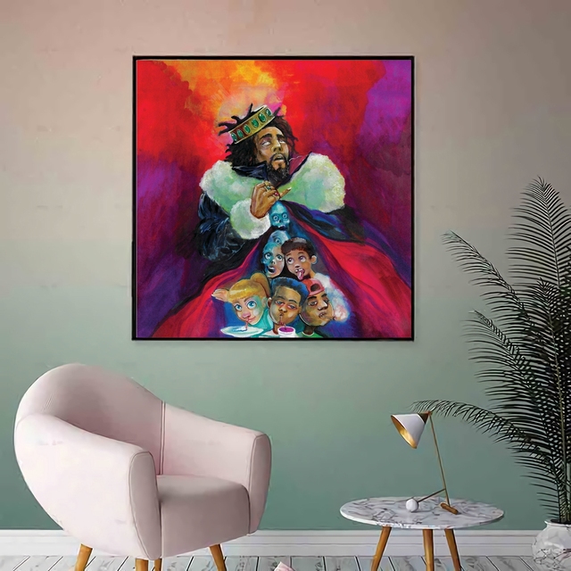 Plakat na płótnie z okładką albumu J. Cole - kod muzyka, dekoracja ścienna malarstwa domowego (bez ramki) - Wianko - 2