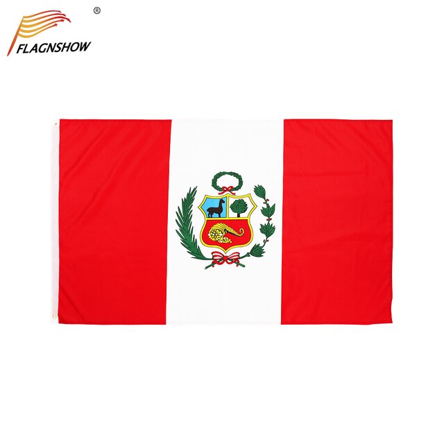 Flaga narodowa Peru 3x5 FT z wysokiej jakości poliestru - dekoracyjne wiszące peruwiańskie flagi narodowe z darmową wysyłką - Wianko - 2