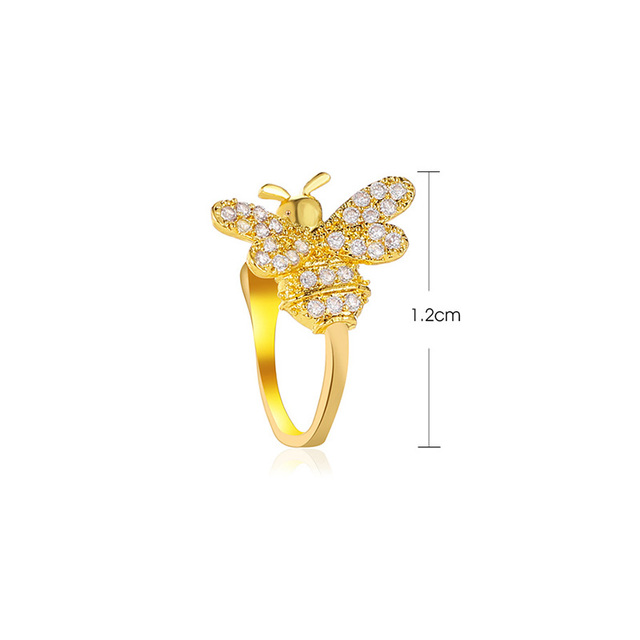 Klips do chrząstki ucha pszczoła kryształki złota - złote, nieprzebijalne punkty z kryształkami, biżuteria dla kobiet E378 - Wianko - 7