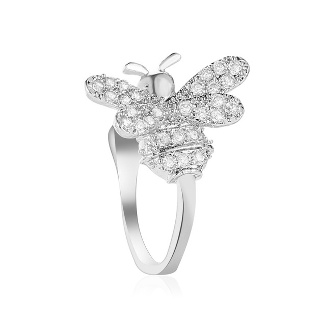 Klips do chrząstki ucha pszczoła kryształki złota - złote, nieprzebijalne punkty z kryształkami, biżuteria dla kobiet E378 - Wianko - 5