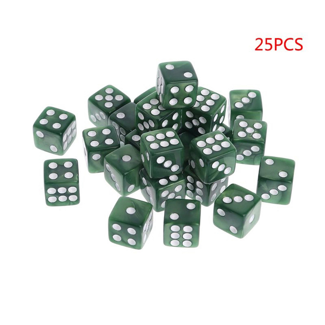 25 sztuk 12mm 6 boczne zielone/kawowe kości do gry z żywicy w kształcie kwadratów z kropkami - Wianko - 2
