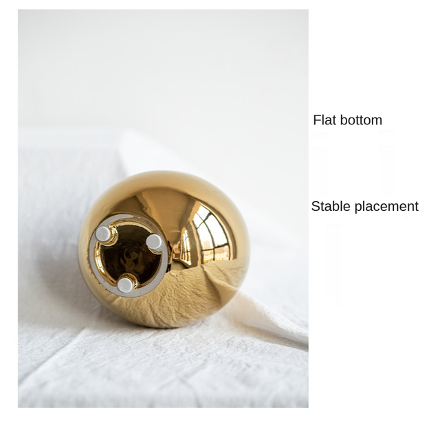 Wazon ceramiczny sferyczny Nordic golden galwanizacja, akcesoria do dekoracji wnętrz i dekoracje ślubne z wkładką kwiatową - Wianko - 5