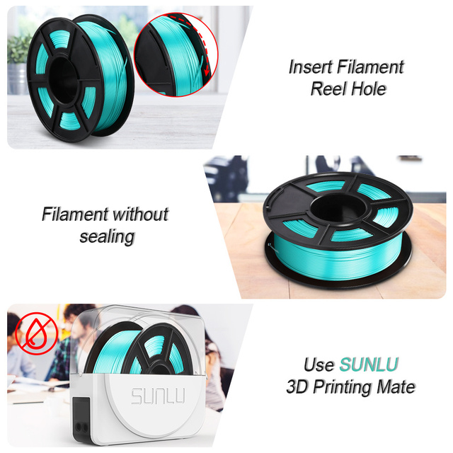SUNLU SILK PLA 3D Filament 1.75mm 1kg - jedwabna tekstura, płynne drukowanie - Wianko - 7