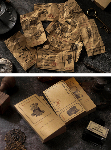 Mr. Paper 8 Design - Kolekcja antyczna papieru pakowego Retro pamiętnik DIY materiał książka - Karty dekoracyjne - Wianko - 6